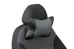 Pagalvėlė kaklui-Juoda+pilka-Eko oda