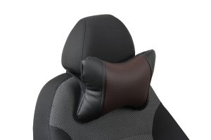 Pagalvėlė kaklui-Juoda+šokoladinė-Eko oda