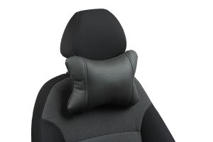 Pagalvėlė kaklui-Tamsiai pilka+tamsiai pilka-Eko oda