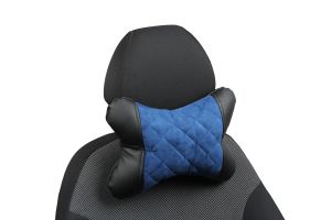 Pagalvėlė kaklui-T. pilka+mėlyna-Alkantara (rombas)