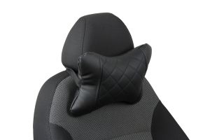 Pagalvėlė kaklui-Juoda-Eko oda (rombas)