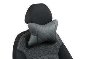 Pagalvėlė kaklui-Pilka+pilka-Eko oda (rombas)